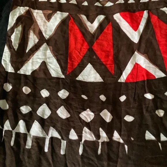 Desigual Foulard Soft Afrika Love Multicolor Graphic Raw Hem Large Limited Scarf